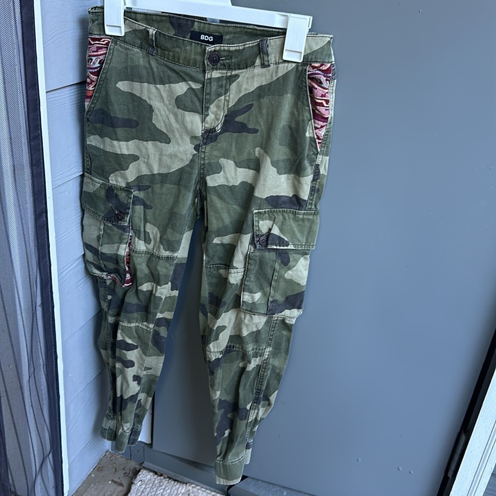 Urban Outfitters Cargo Camo Embroidered BDG Pants